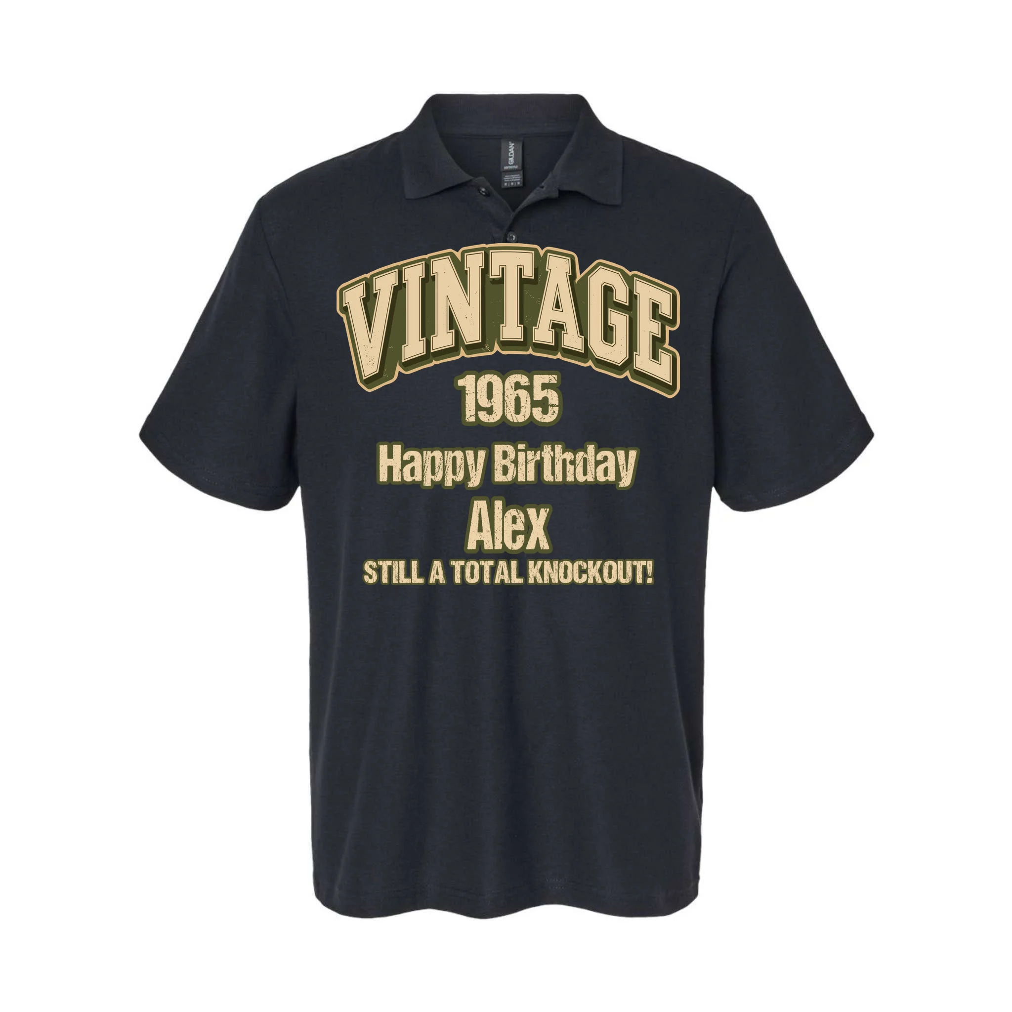 Vintage 1965 Still a Total Knockout Retro Birthday Design Men's Polo Front