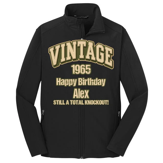 Vintage 1965 Still a Total Knockout Retro Birthday Design Men's Soft Jacket Front