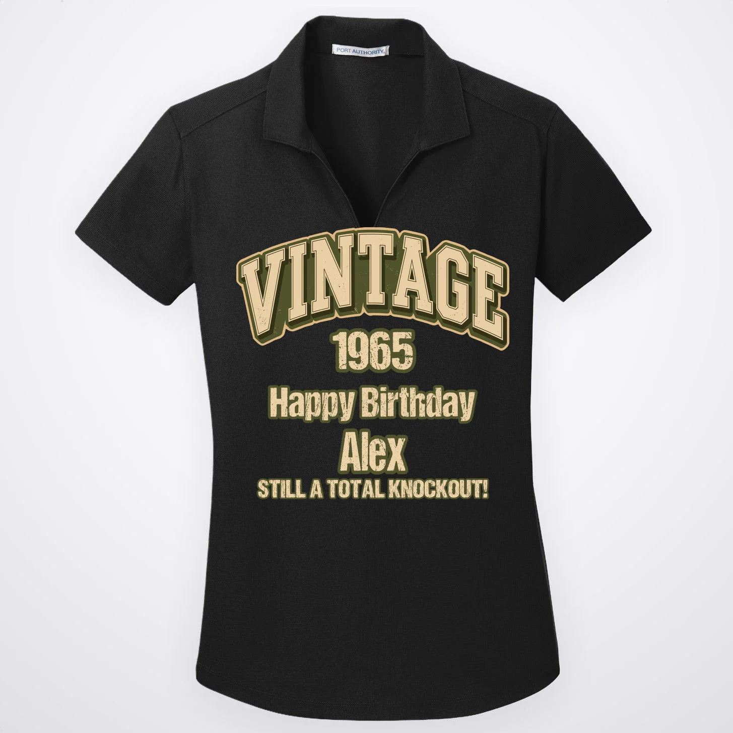 Vintage 1965 Still a Total Knockout Retro Birthday Design Women's Polo Front