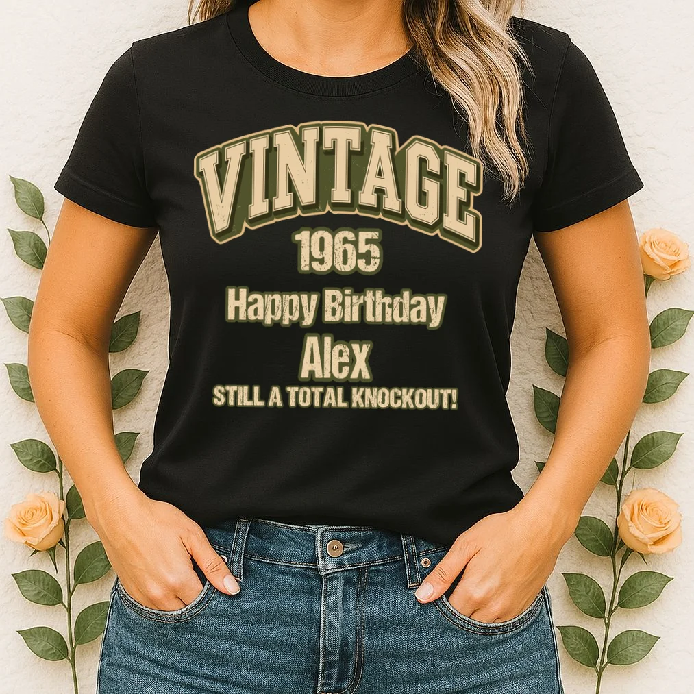 Vintage 1965 Still a Total Knockout Retro Birthday Design Women's T-Shirt - Front 1