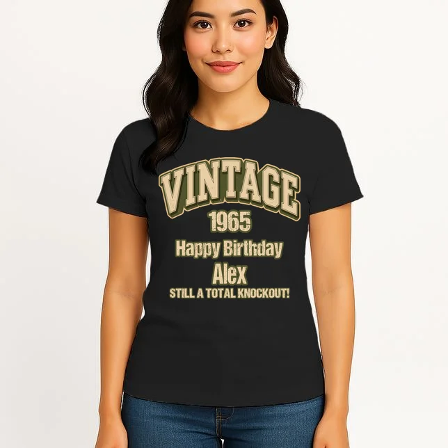 Vintage 1965 Still a Total Knockout Retro Birthday Design Women's T-Shirt - Front 3