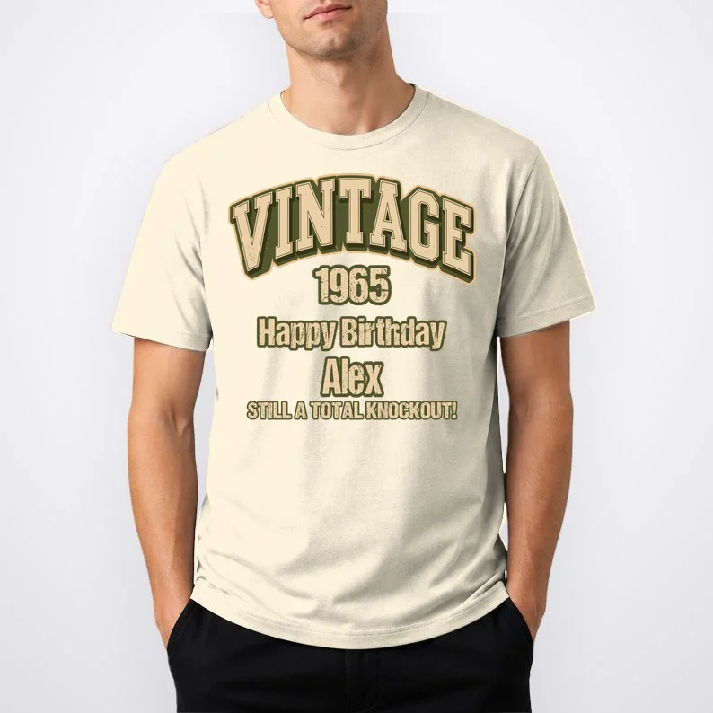 Vintage 1965 Still a Total Knockout Retro Birthday Design Men's T-Shirt - Front 1