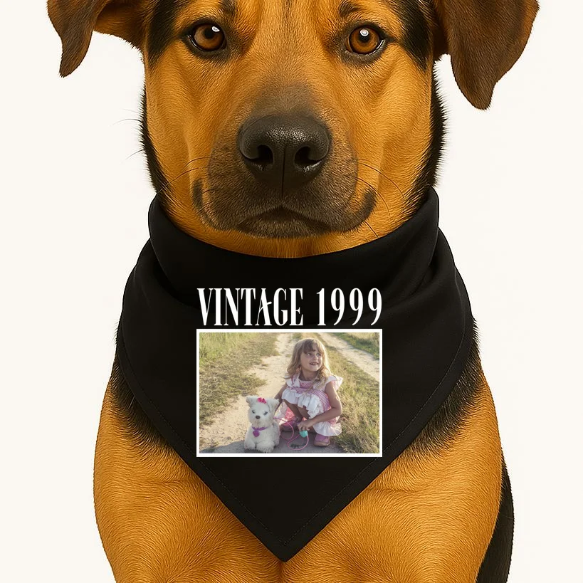 Vintage Birthday - Custom Year, Personalized Birthday Gift Dog Bandana - Front 1