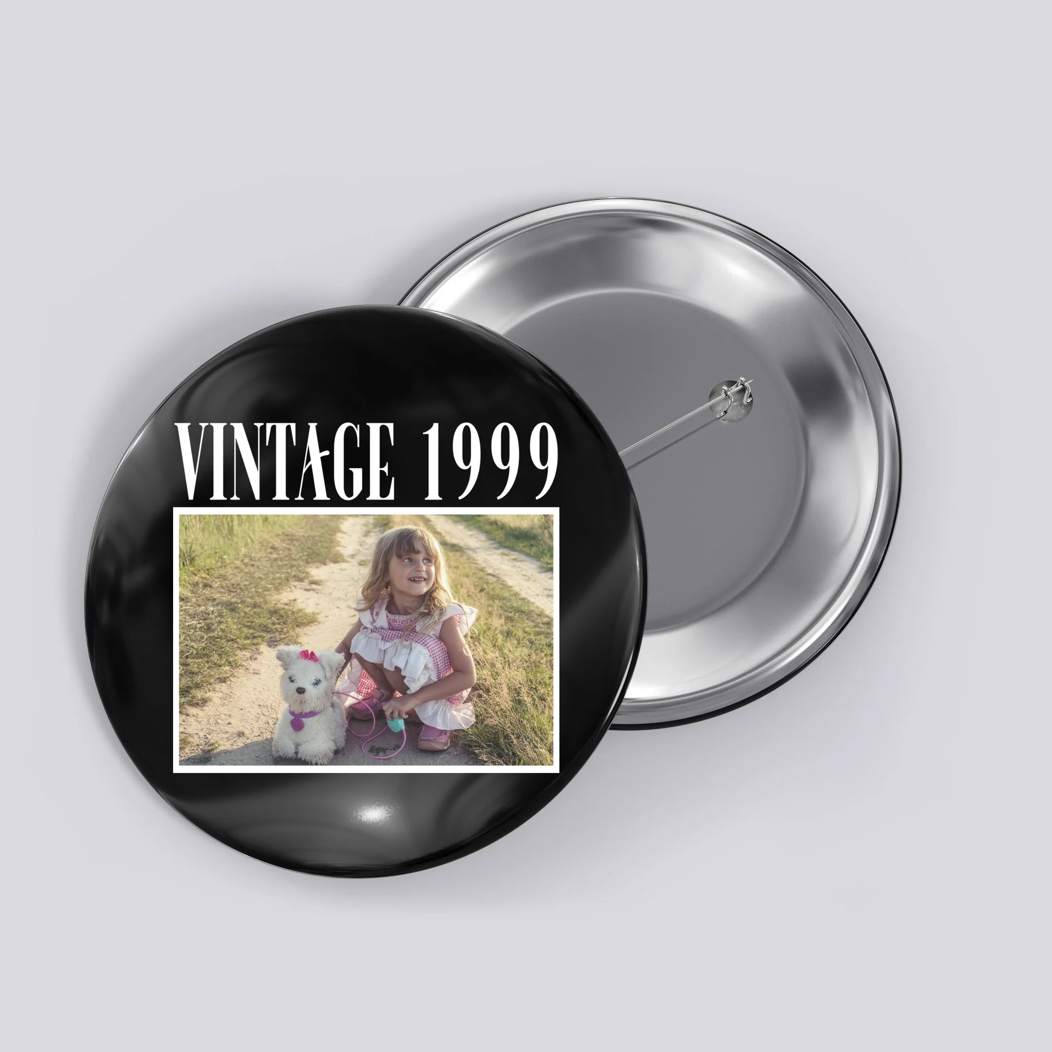 Vintage Birthday - Custom Year, Personalized Birthday Gift Button - Front