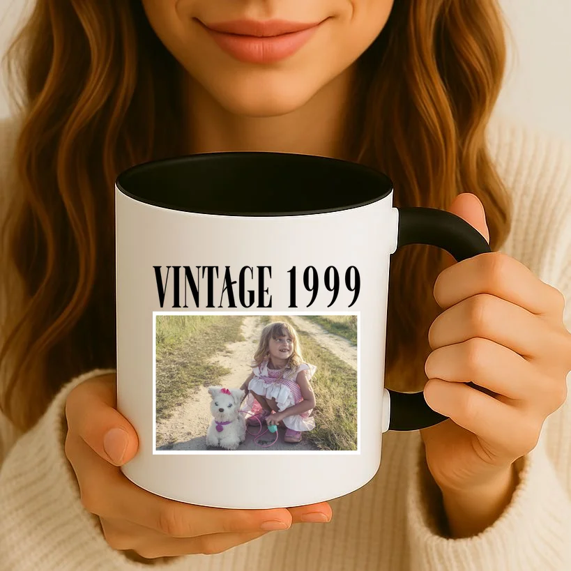 Vintage Birthday - Custom Year, Personalized Birthday Gift Mug - Front 2