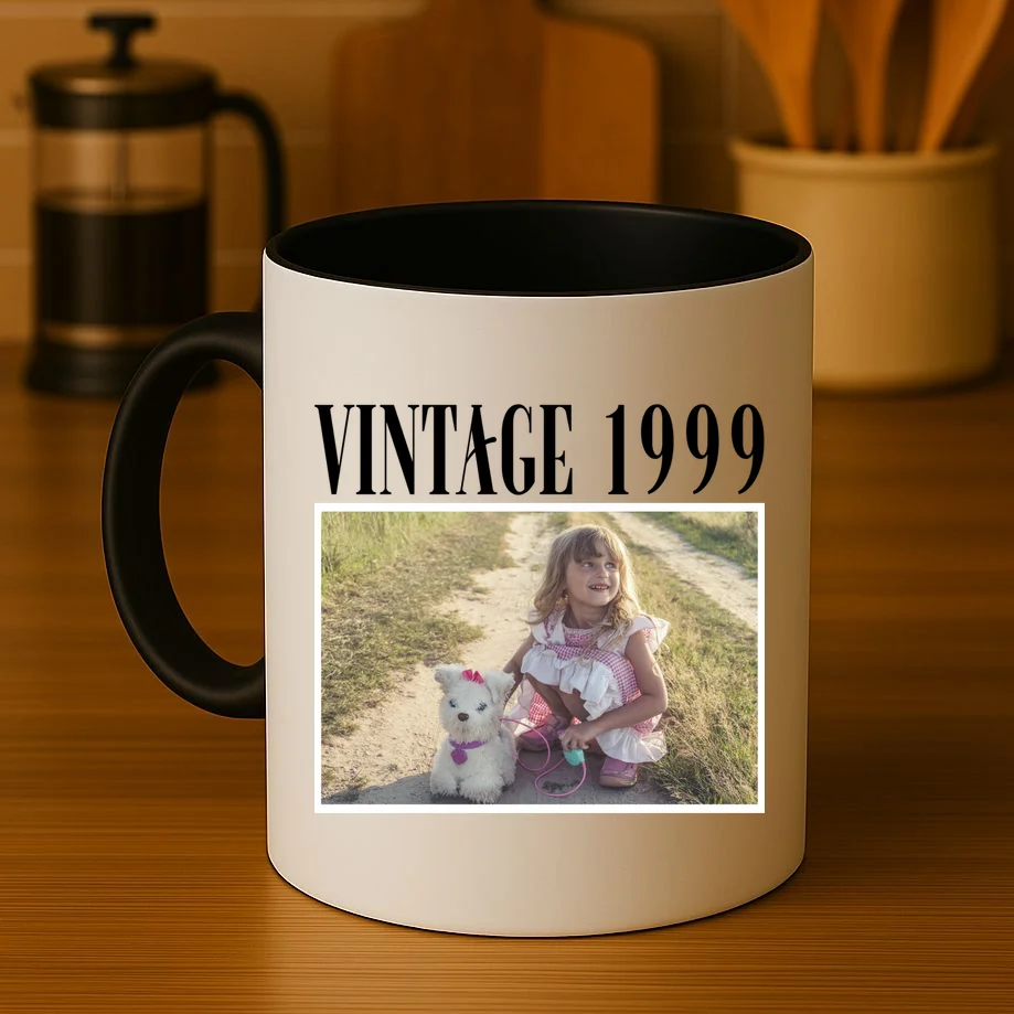 Vintage Birthday - Custom Year, Personalized Birthday Gift Mug - Front 3