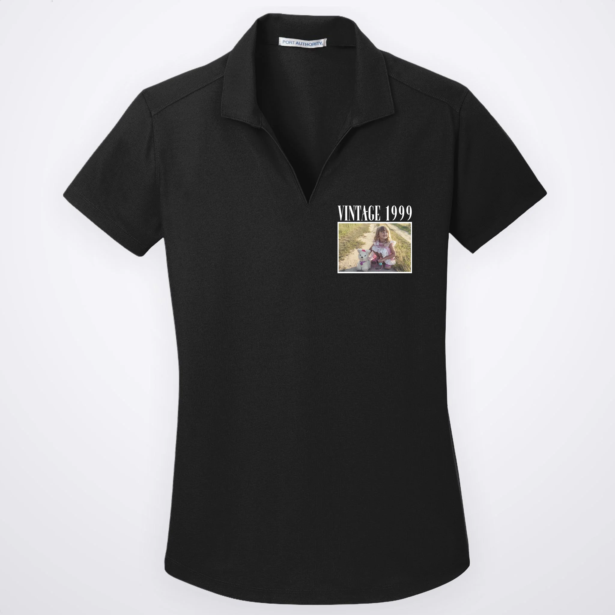 Vintage Birthday - Custom Year, Personalized Birthday Gift Women's Polo - Front
