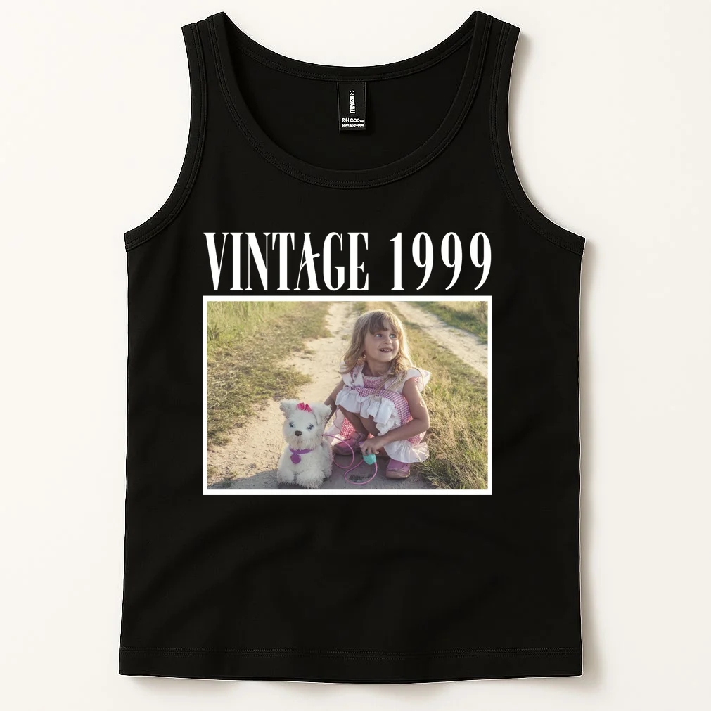 Vintage Birthday - Custom Year, Personalized Birthday Gift Men's Tank Top - Front 1