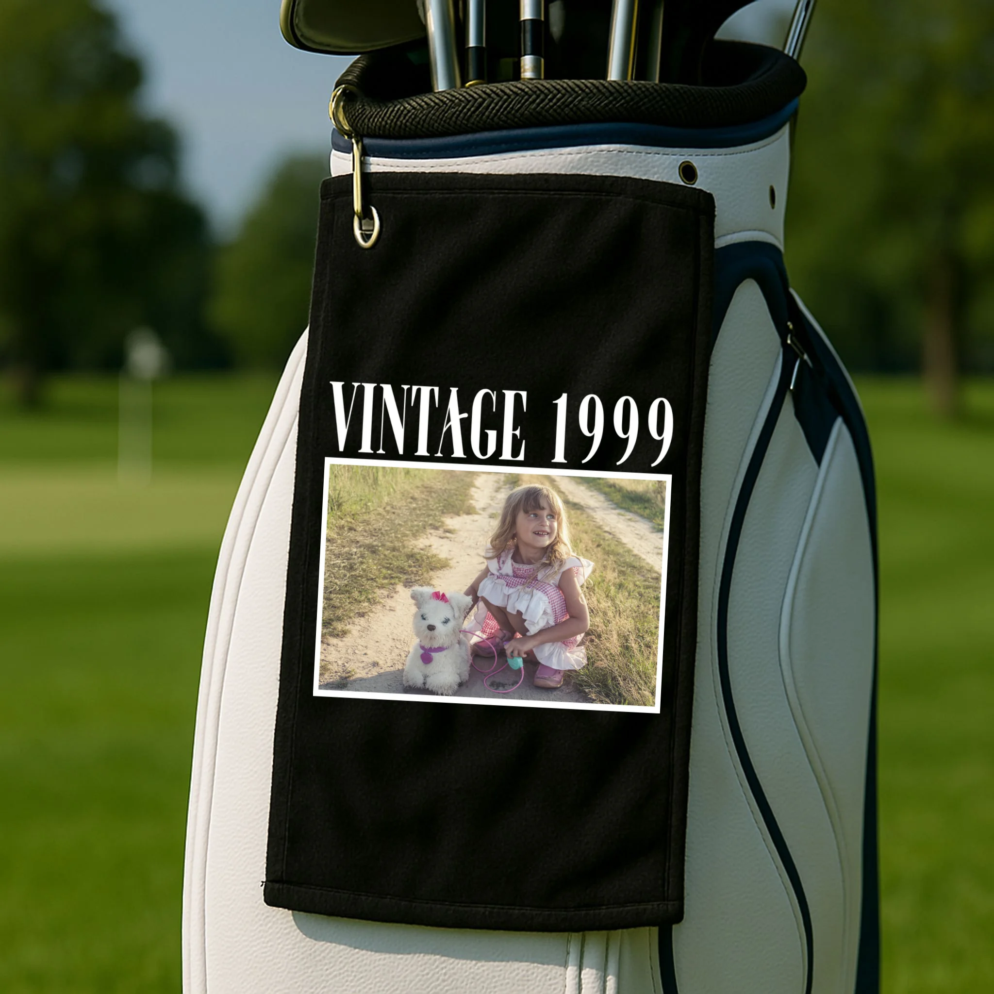 Vintage Birthday - Custom Year, Personalized Birthday Gift Golf Towel - Front 2