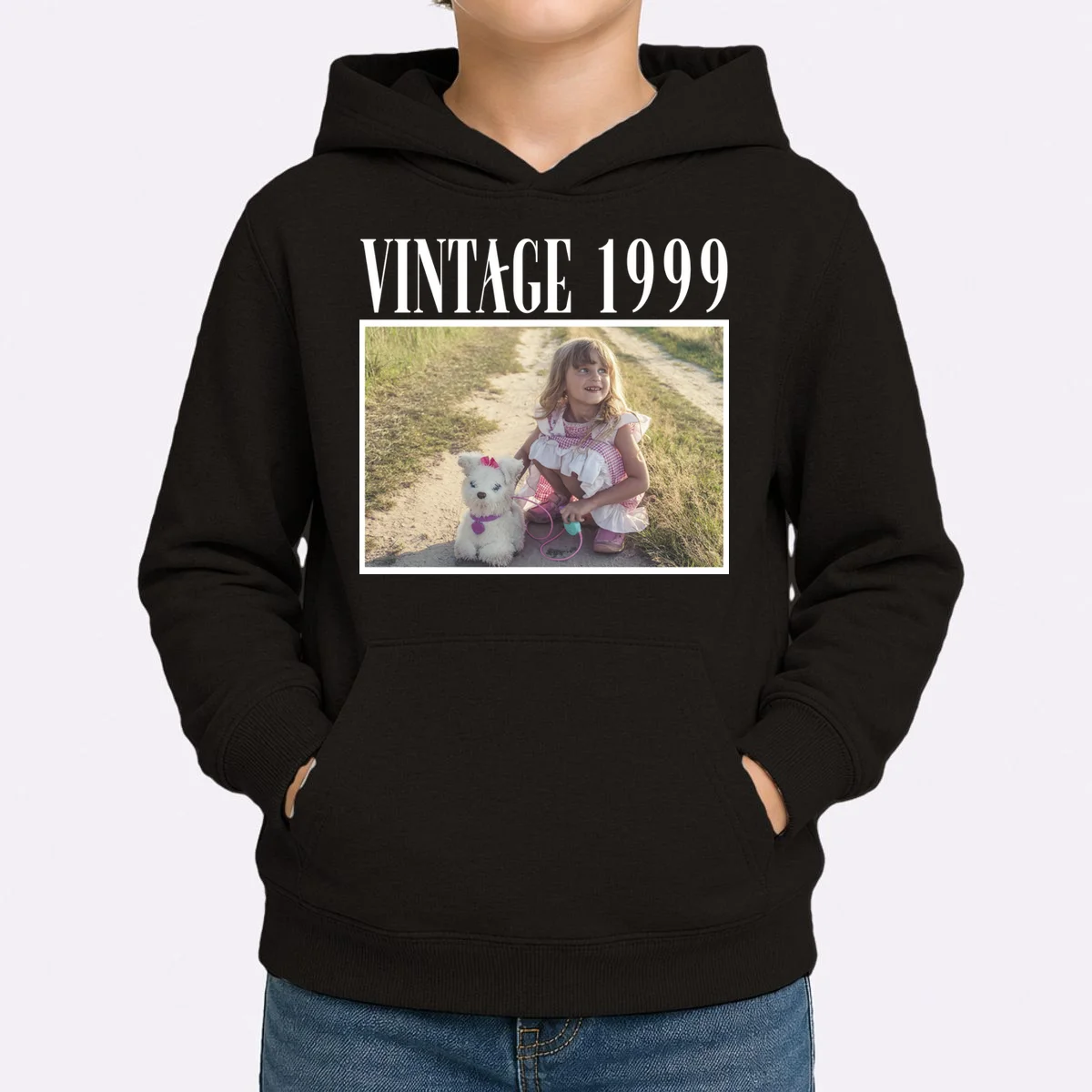 Vintage Birthday - Custom Year, Personalized Birthday Gift Kids Hoodie - Front 1