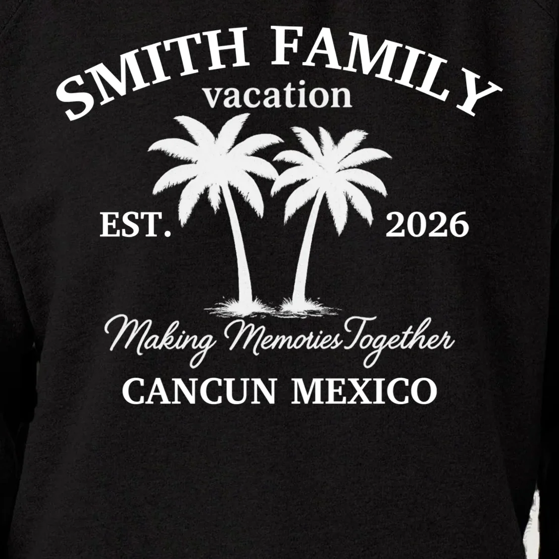 Vintage Custom Family Vacation Women's Sweatshirt - Front - Close-up