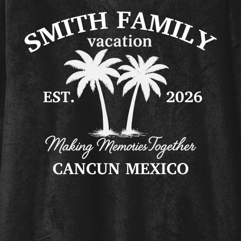 Vintage Custom Family Vacation Hooded Blanket - Front - Close-up