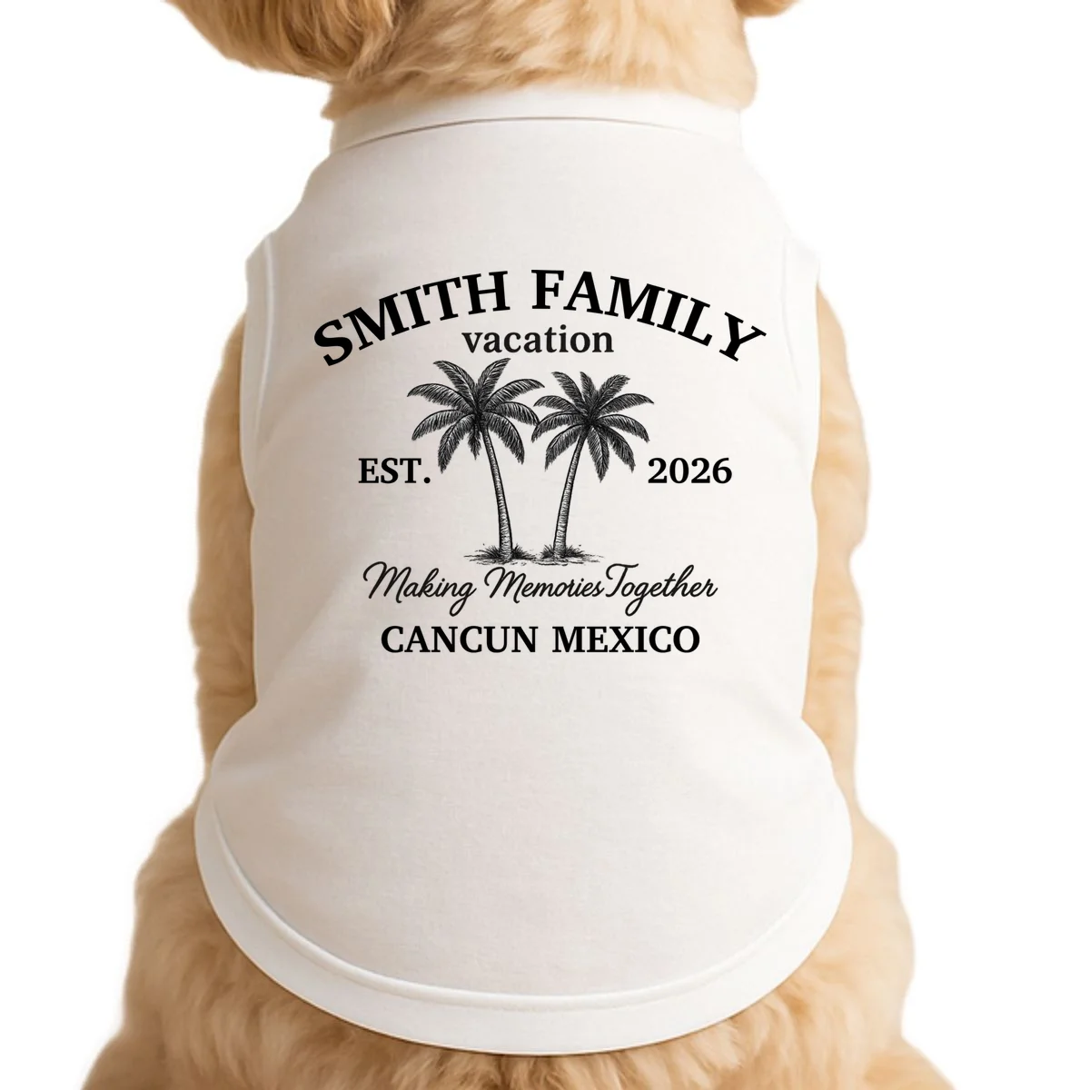 Vintage Custom Family Vacation Doggie Tank - Front