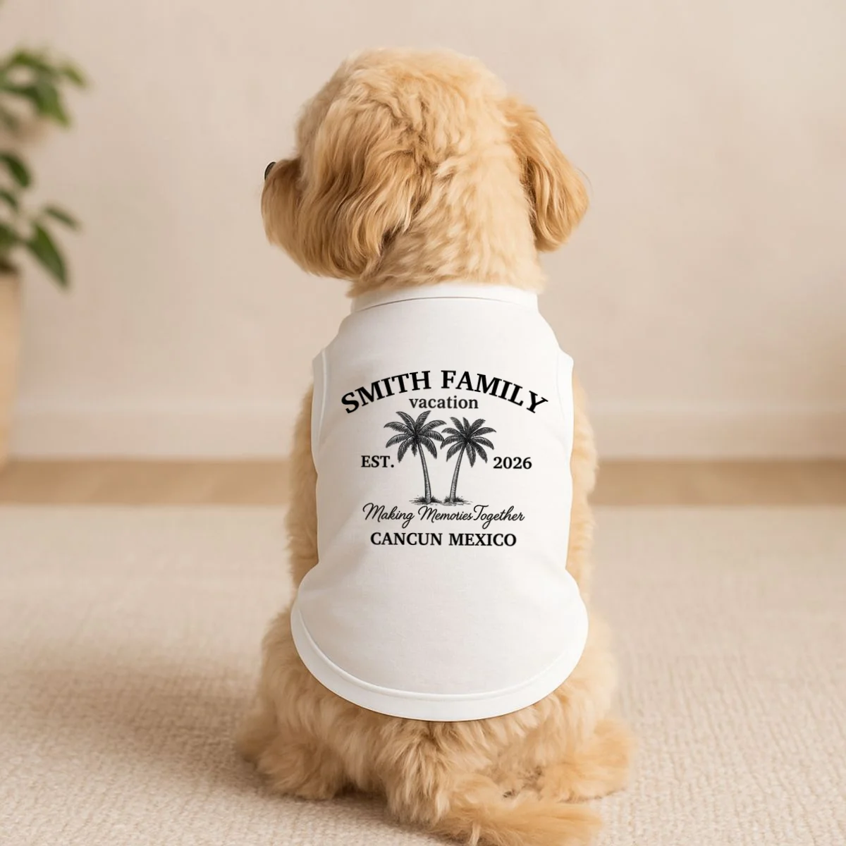 Vintage Custom Family Vacation Doggie Tank - Front 1