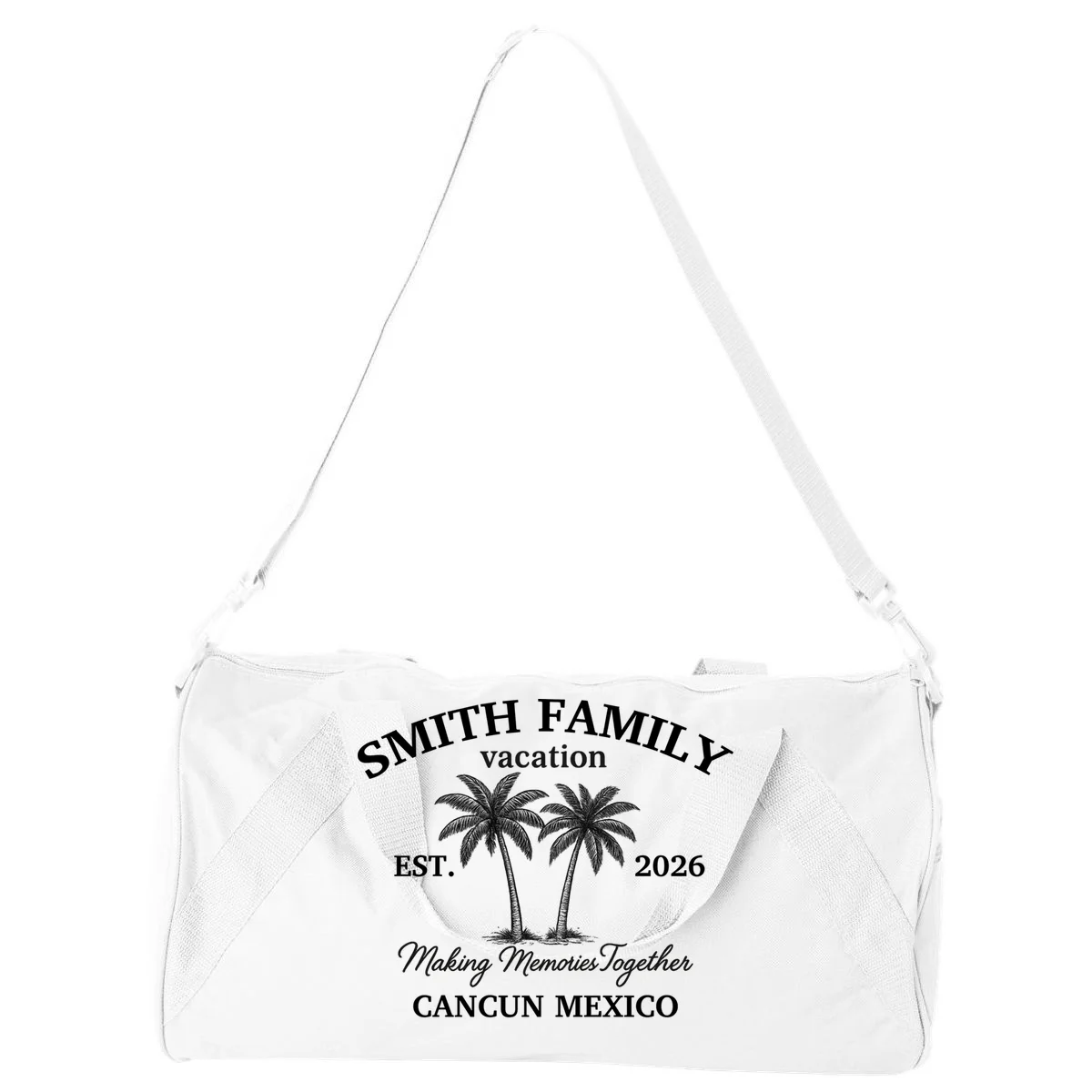 Vintage Custom Family Vacation Duffel Bag - Front