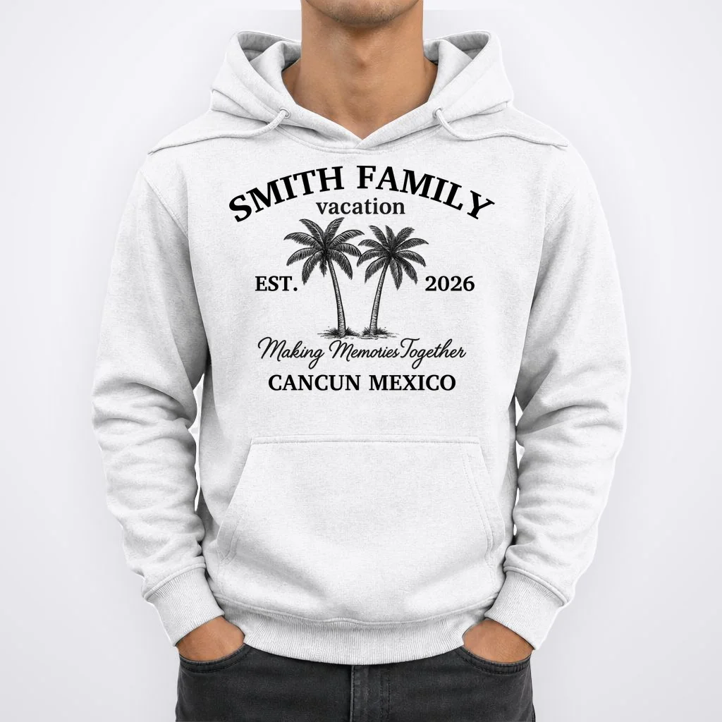 Vintage Custom Family Vacation Hoodie - Front 1