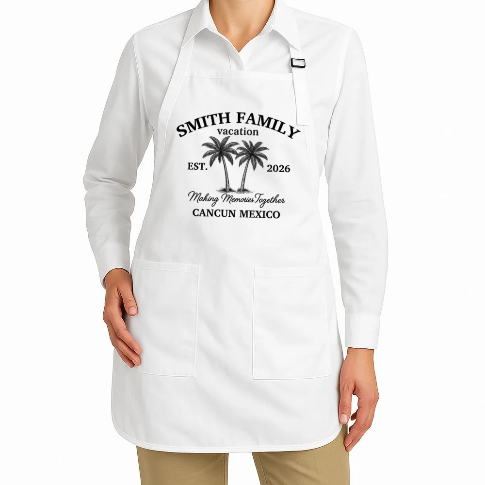 Vintage Custom Family Vacation Apron - Front 1