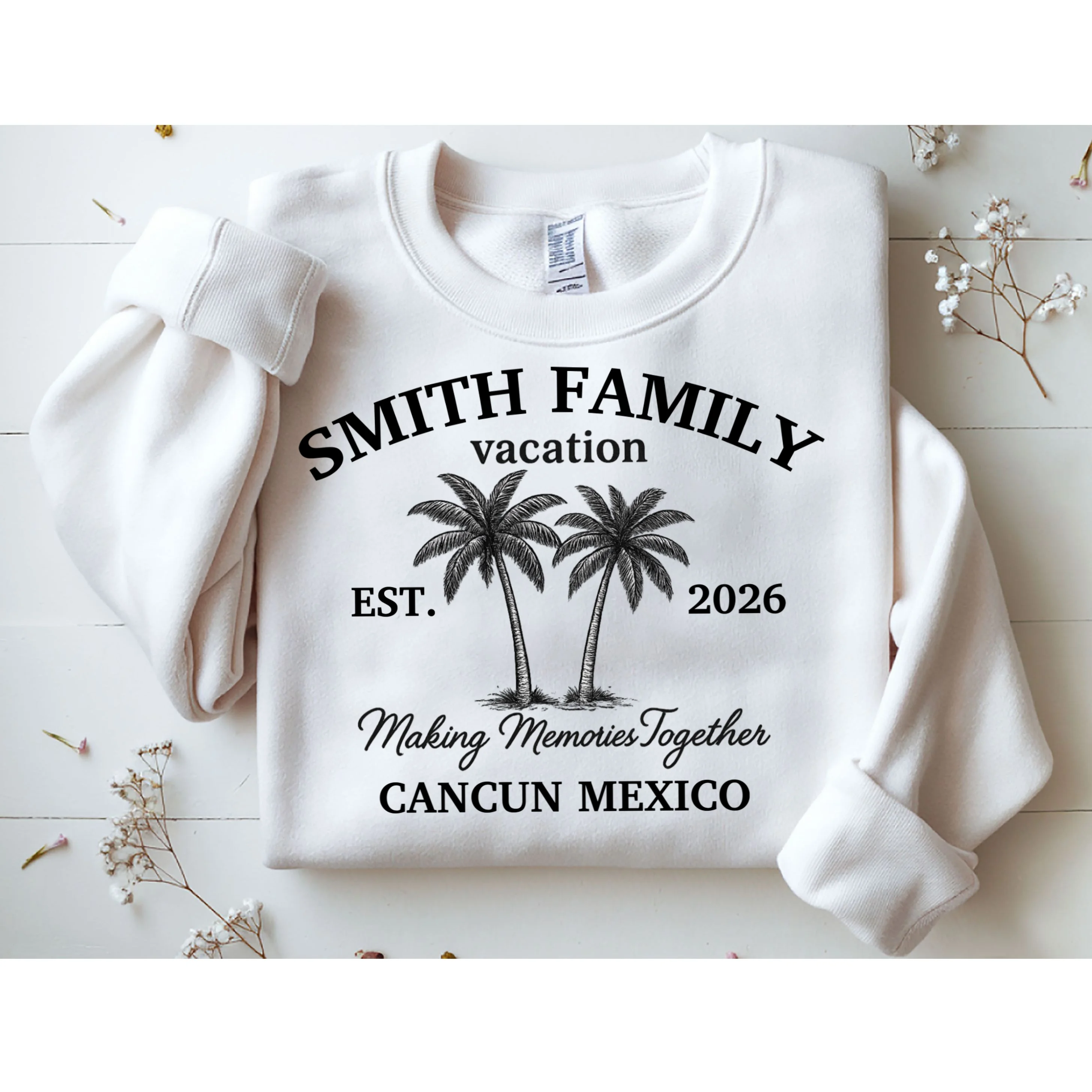 Vintage Custom Family Vacation Sweatshirt - Front 1
