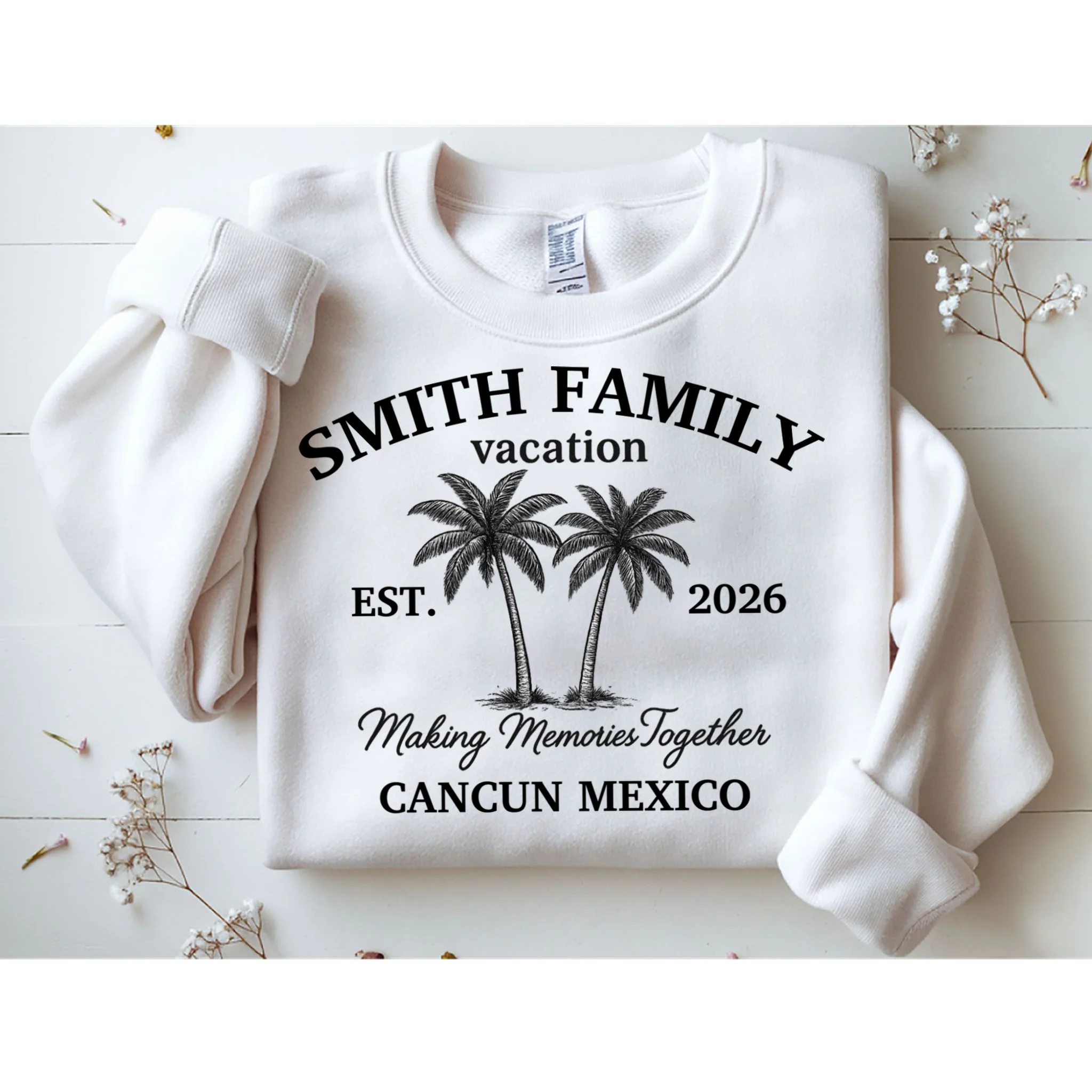 Vintage Custom Family Vacation Men's Sweatshirt - Front 1