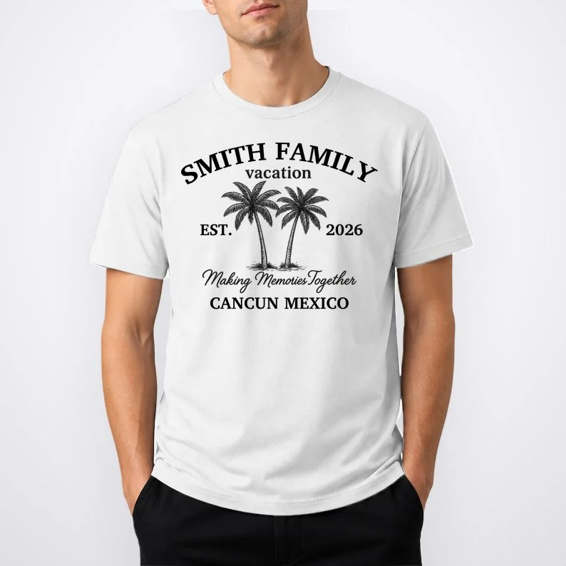 Vintage Custom Family Vacation T-Shirt - Front 1