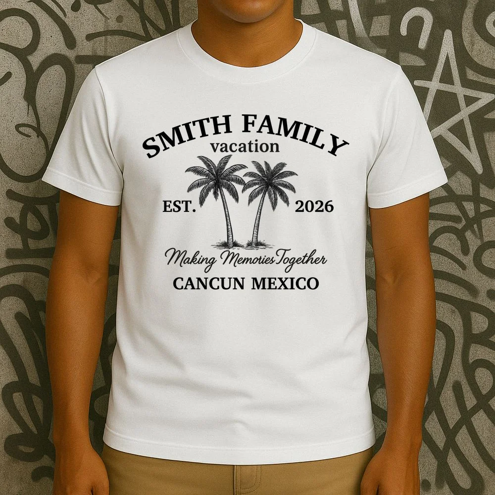 Vintage Custom Family Vacation T-Shirt - Front 3