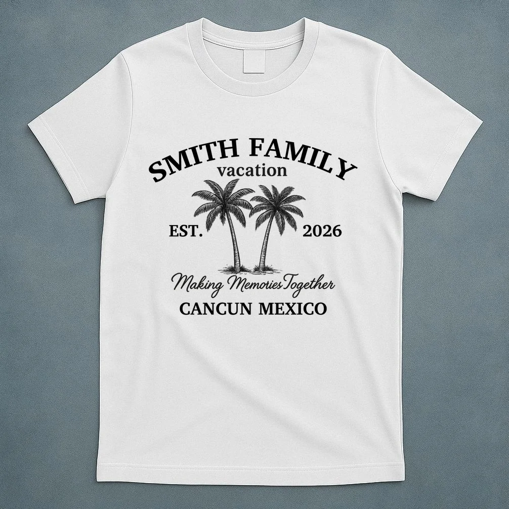 Vintage Custom Family Vacation T-Shirt - Front 5