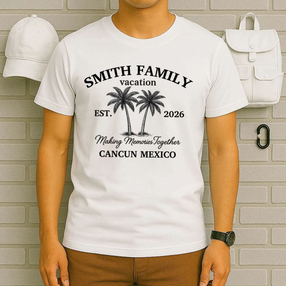 Vintage Custom Family Vacation T-Shirt - Front 6