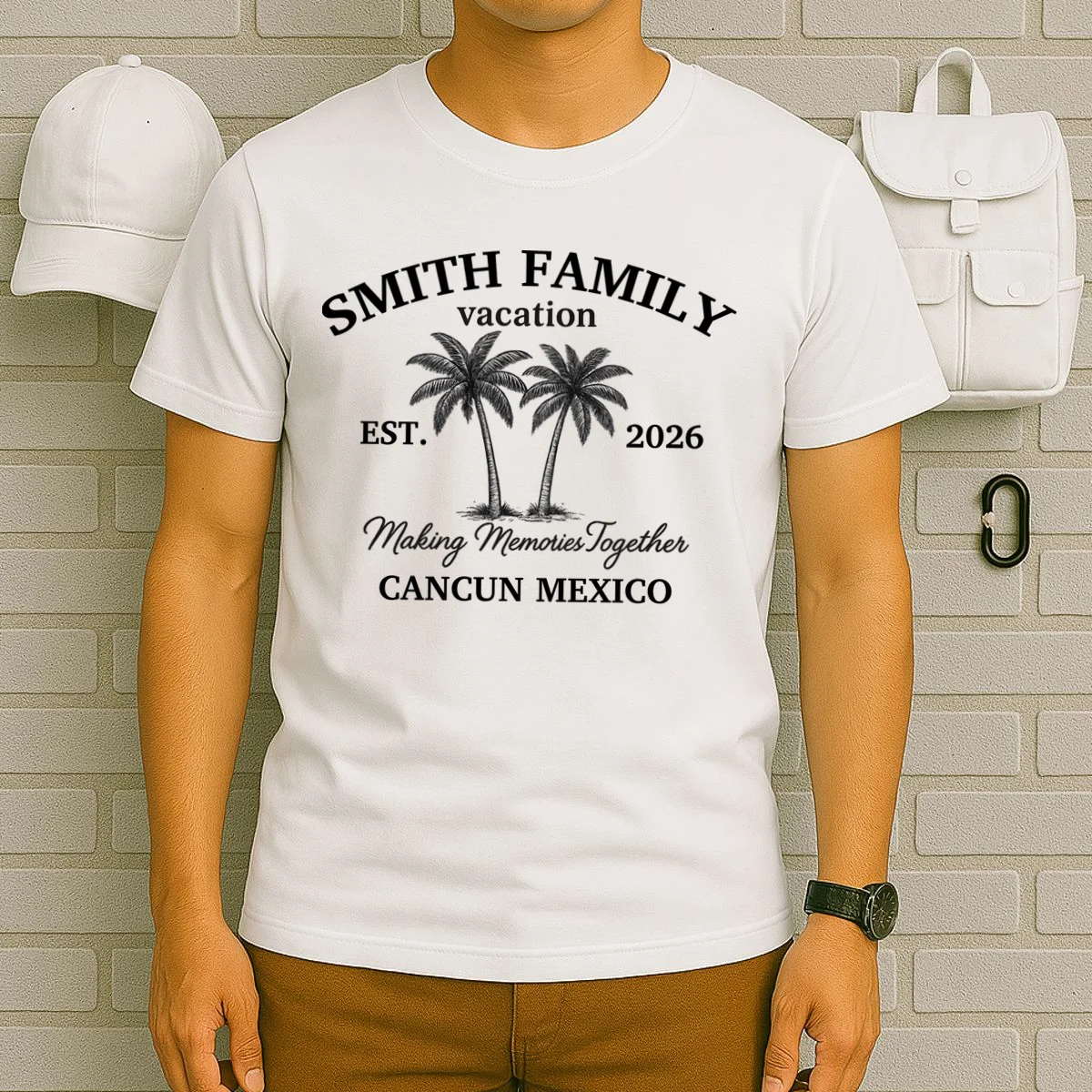 Vintage Custom Family Vacation T-Shirt - Front 6