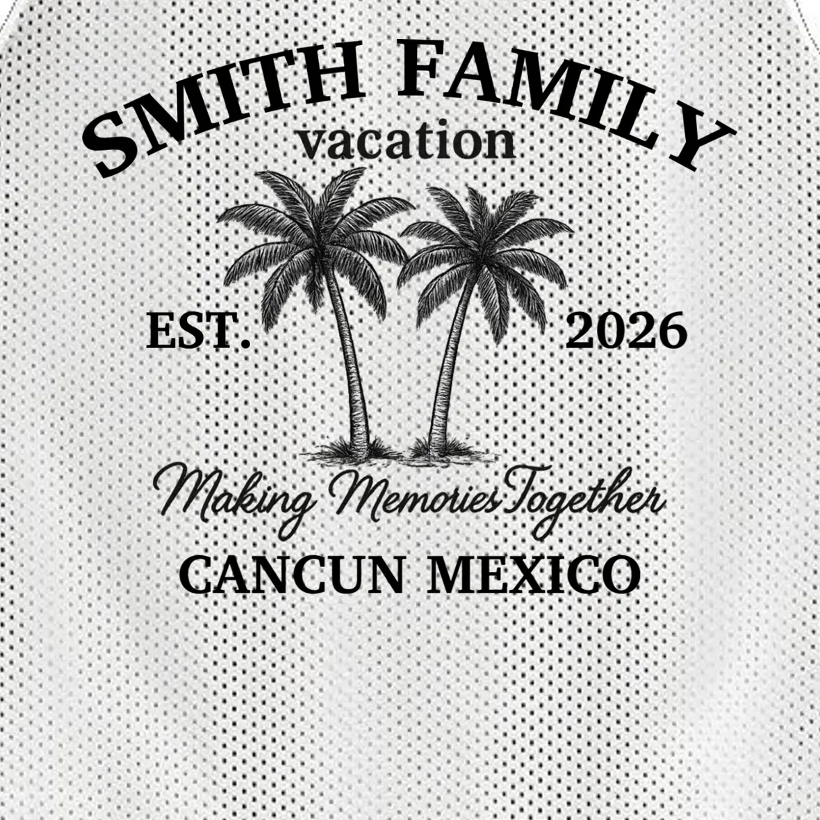Vintage Custom Family Vacation Men's Basketball Jersey - Front - Close-up