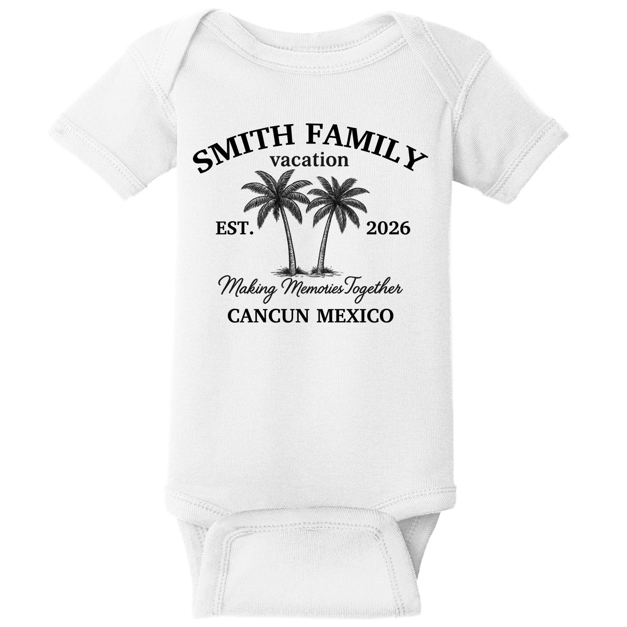 Vintage Custom Family Vacation Baby Bodysuit - Front