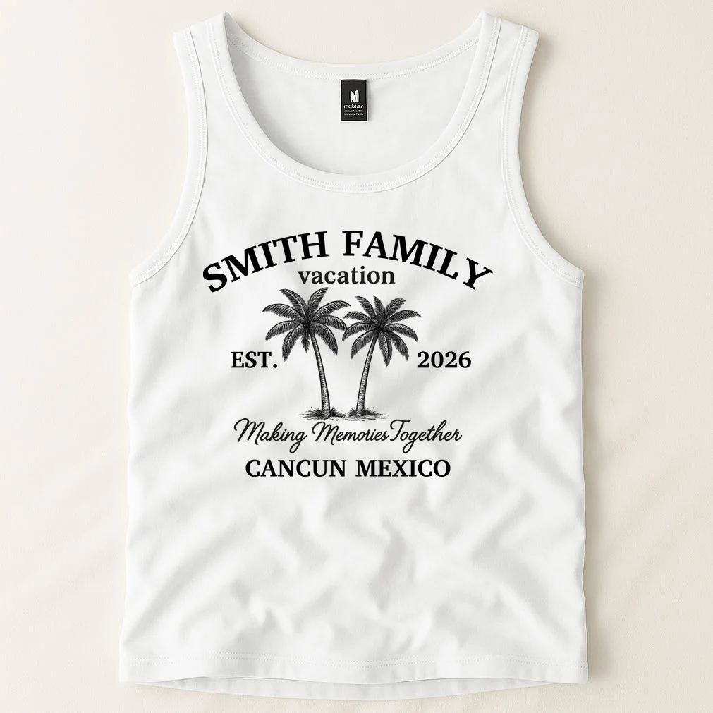 Vintage Custom Family Vacation Tank Top - Front 1