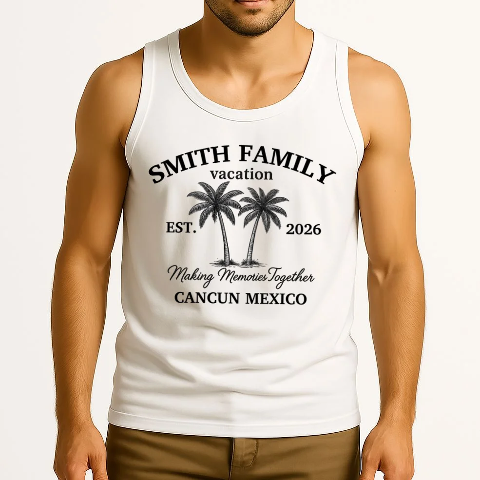 Vintage Custom Family Vacation Tank Top - Front 2
