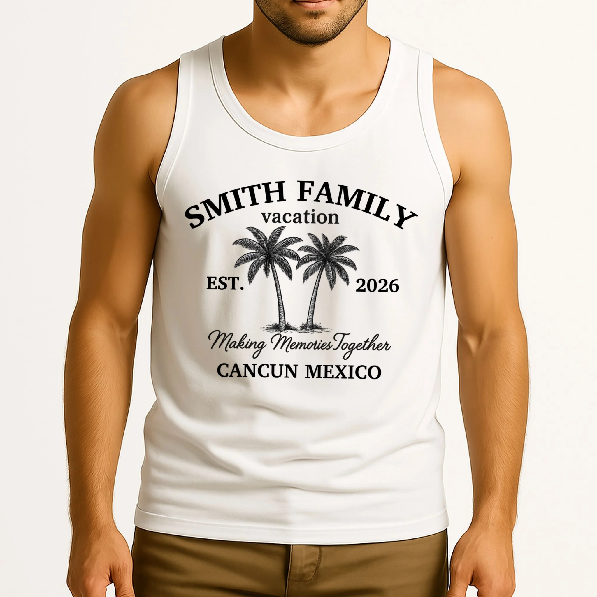 Vintage Custom Family Vacation Men's Tank Top - Front 2
