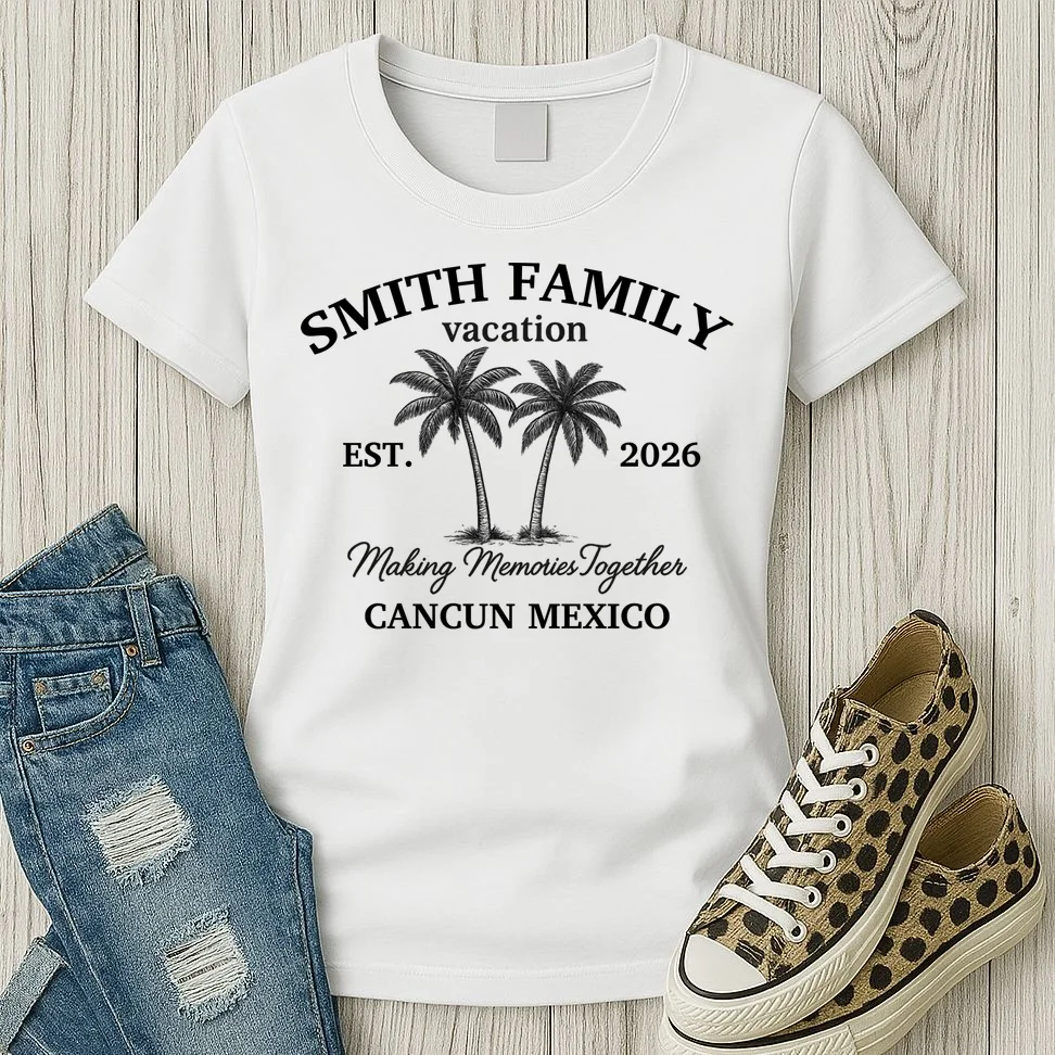 Vintage Custom Family Vacation Women's T-Shirt - Front 2