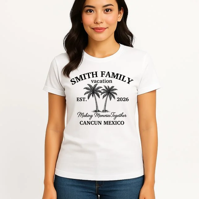 Vintage Custom Family Vacation Women's T-Shirt - Front 3