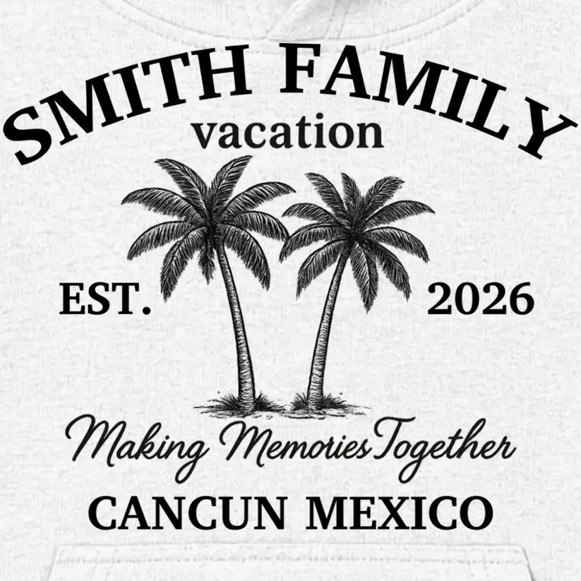 Vintage Custom Family Vacation Kids Hoodie - Front - Close-up