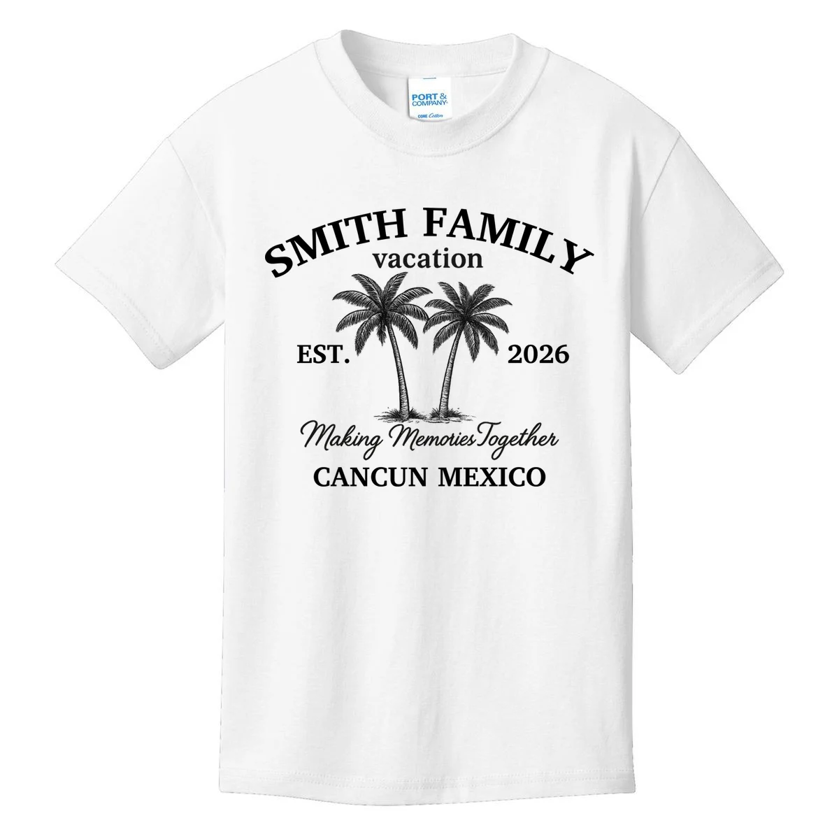 Vintage Custom Family Vacation Kids T-Shirt - Front