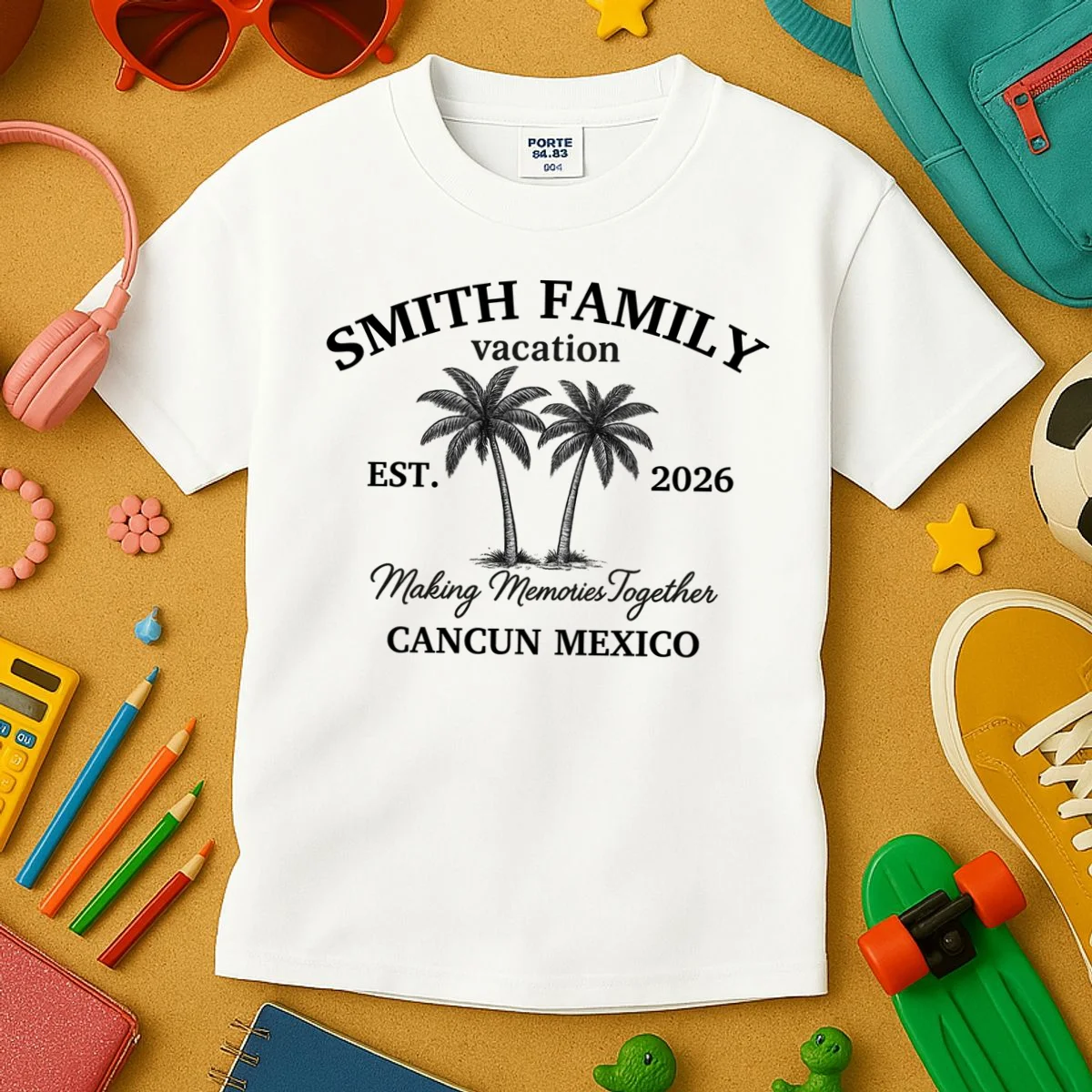 Vintage Custom Family Vacation Kids T-Shirt - Front 2