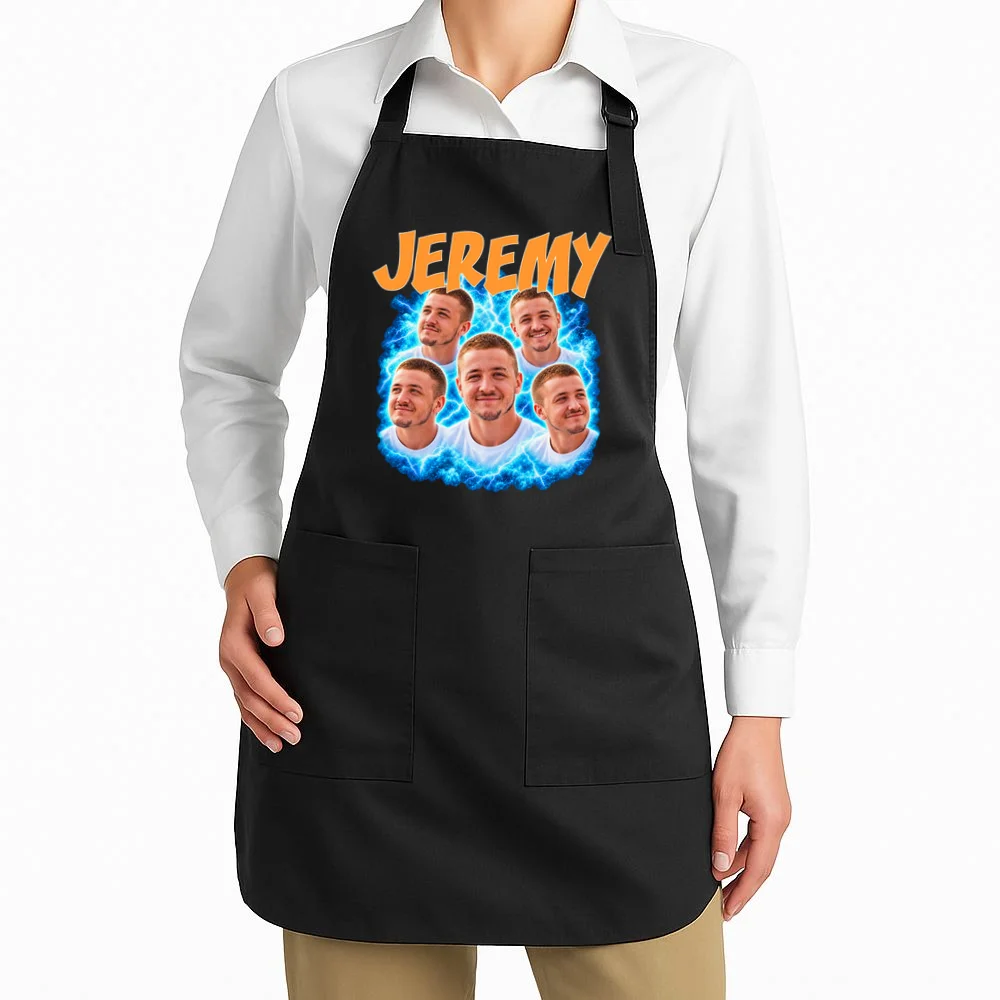 Vintage Lightning Photo Collage Personalized Apron - Front 1