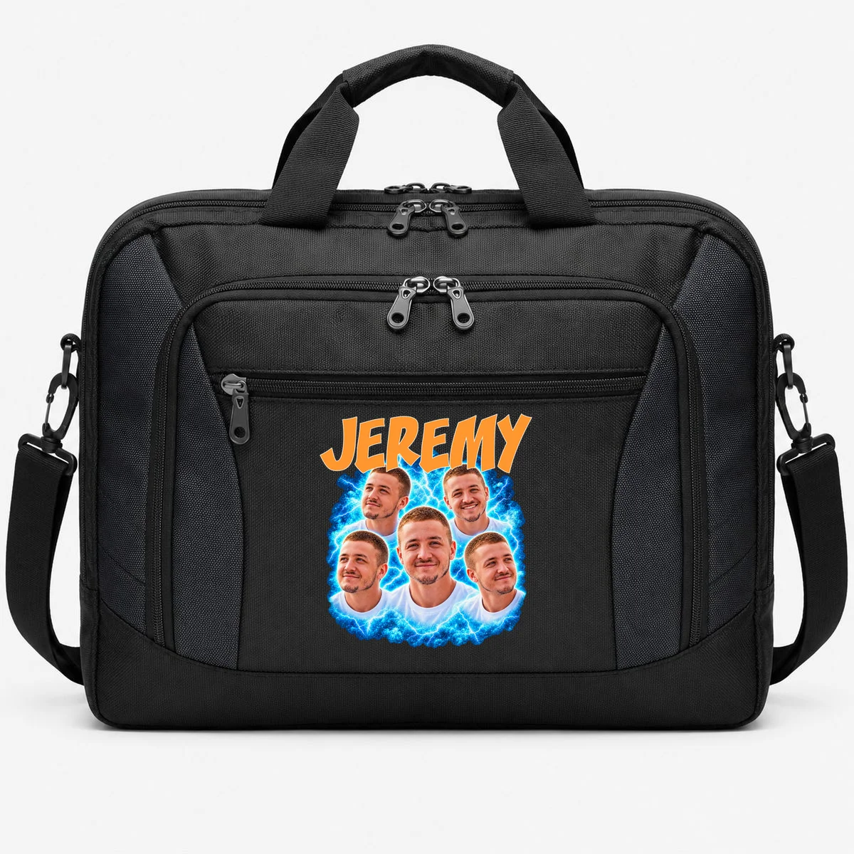 Vintage Lightning Photo Collage Personalized Briefcase Front