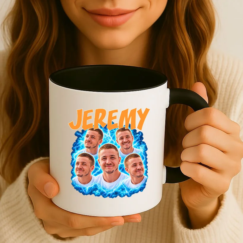Vintage Lightning Photo Collage Personalized Mug - Front 2