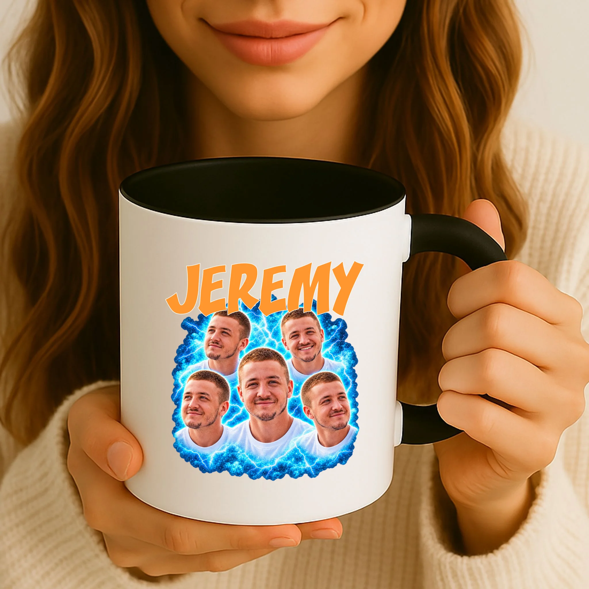 Vintage Lightning Photo Collage Personalized Mug - Front 2