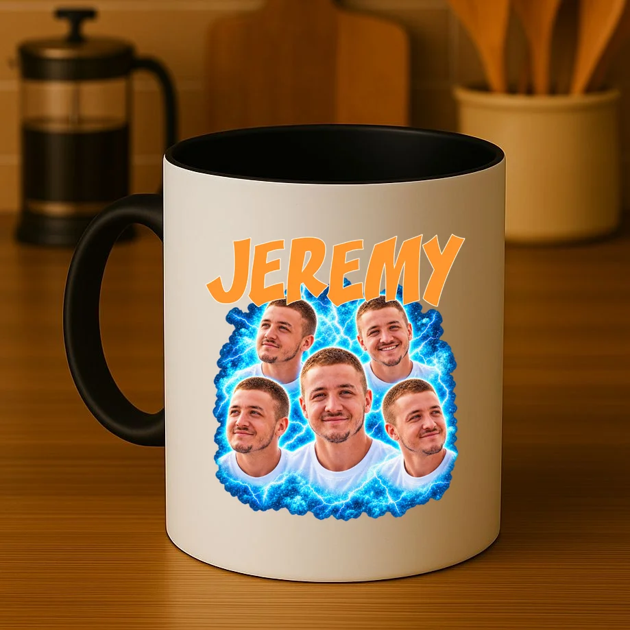Vintage Lightning Photo Collage Personalized Mug - Front 3