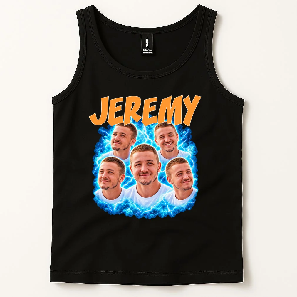 Vintage Lightning Photo Collage Personalized Men's Tank Top - Front 1