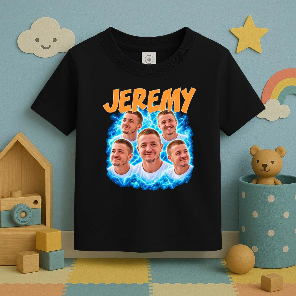 Vintage Lightning Photo Collage Personalized Toddler T-Shirt - Front 2