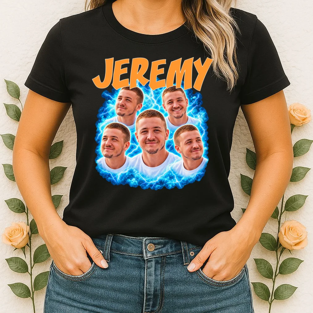 Vintage Lightning Photo Collage Personalized Women's T-Shirt - Front 1