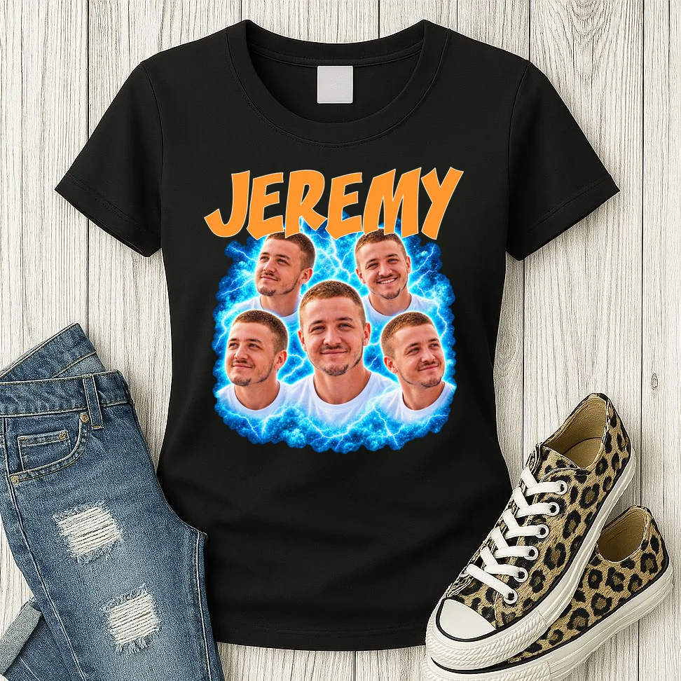 Vintage Lightning Photo Collage Personalized Women's T-Shirt - Front 2