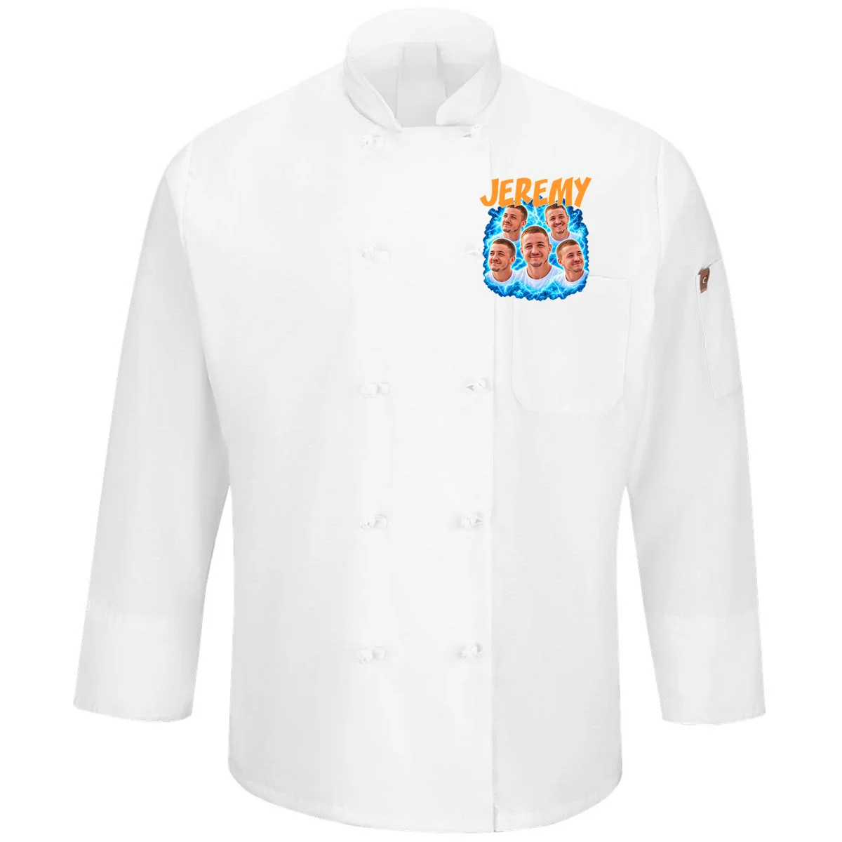 Vintage Lightning Photo Collage Personalized Men's Chef Coat - Front
