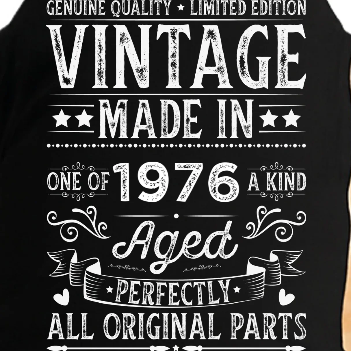 Vintage Made In Custom Year Birthday Gift Aged Perfectly, Personalized Doggie Tank - Front - Close-up