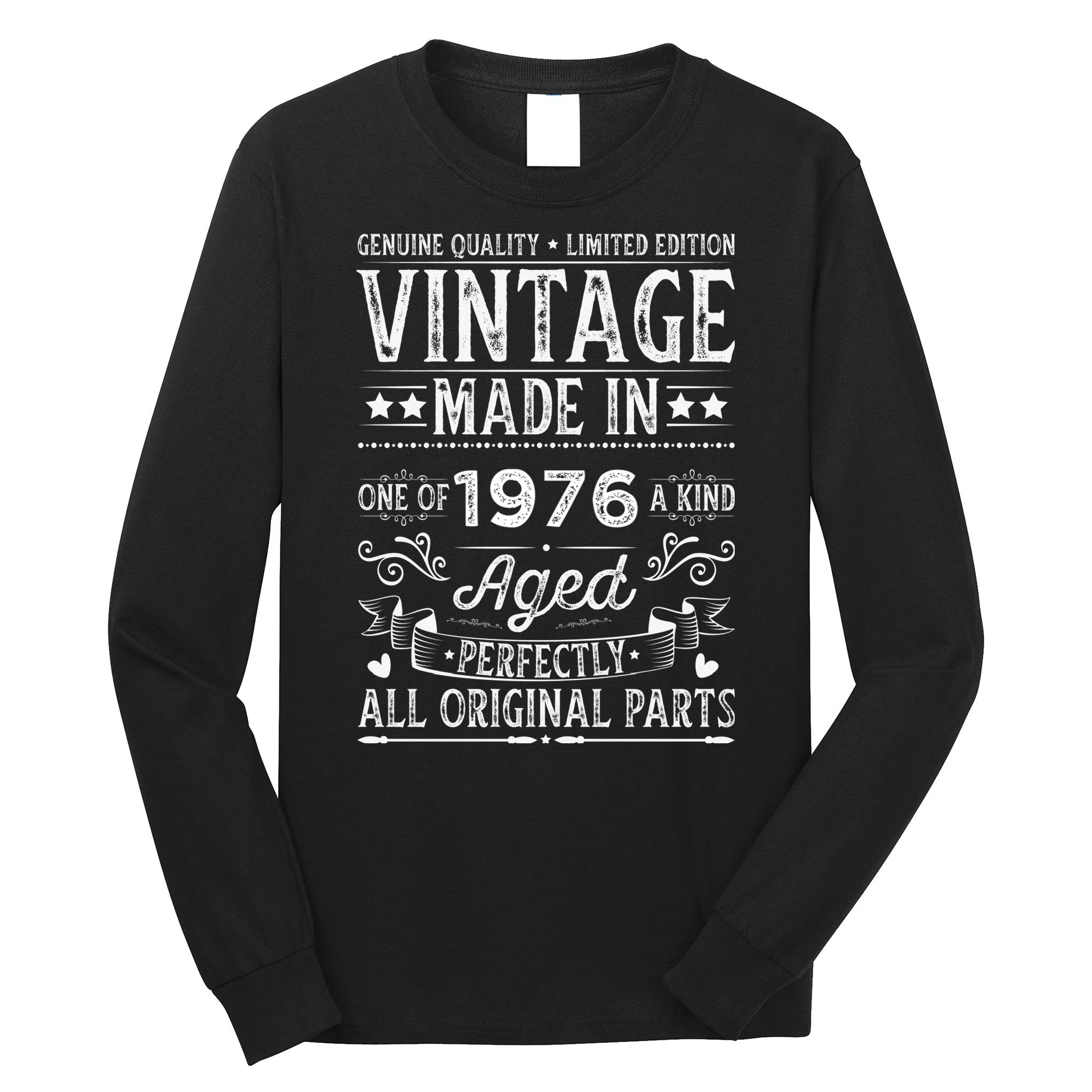 Vintage Made In Custom Year Birthday Gift Aged Perfectly, Personalized Men's Long Sleeve Shirt - Front